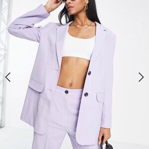 ASOS Women’s Lilac Blazer Size 4 | Oversized Longline Pastel Purple Jacket